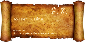 Hopfer Klára névjegykártya